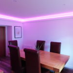 Dining area for 6 with refreshment chiller and smart TV