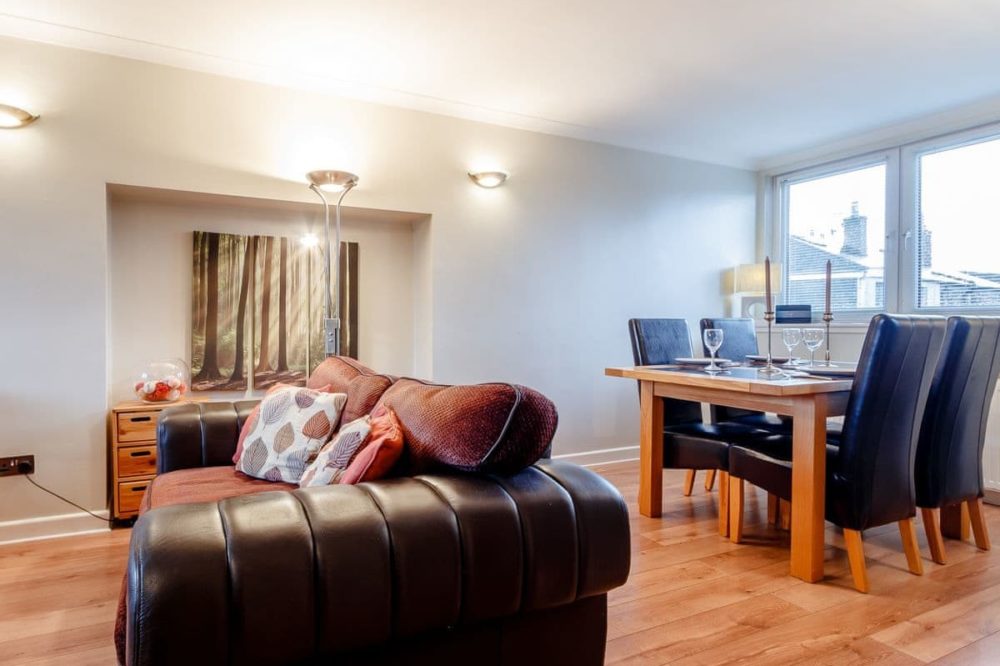 Living and Dining area with dual aspect windows